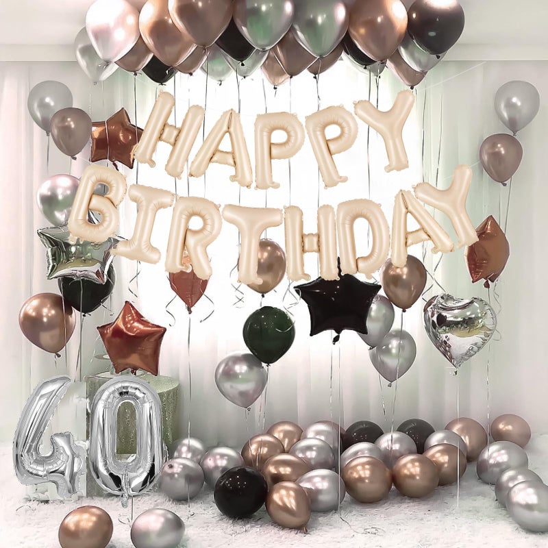 TOTAFAM Happy Birthday Balloons Banner 16 Inch, Foil Balloons Personalized Name Letters Balloons Sign Birthday Party Decorations for Women Men Boys Girls (Caramel) - Image 4